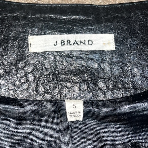 J Brand Croc Embossed Lamb Leather Moto Jacket Black Small - Picture 12 of 13